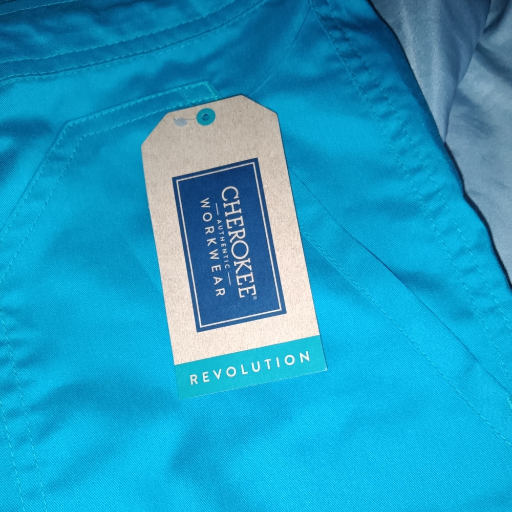 NWT Women's Cherokee Teal Wide Leg Drawstring Workwear Scrub Pants M - Picture 3 of 7